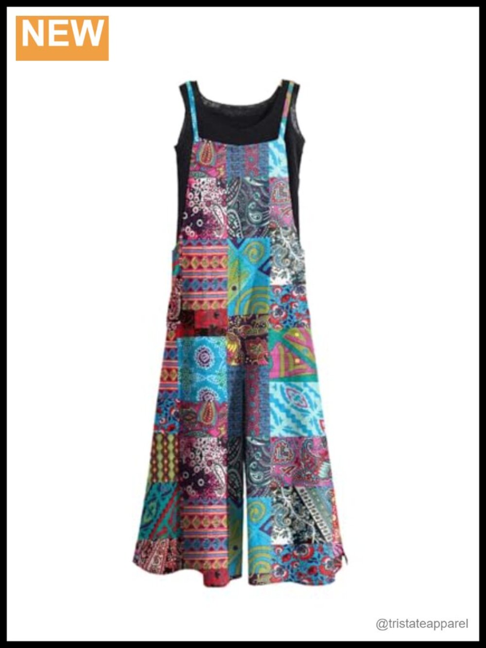Women's 100% Cotton Wide Leg Cropped Overalls Sleeveless Loose Fit Jumpsuit